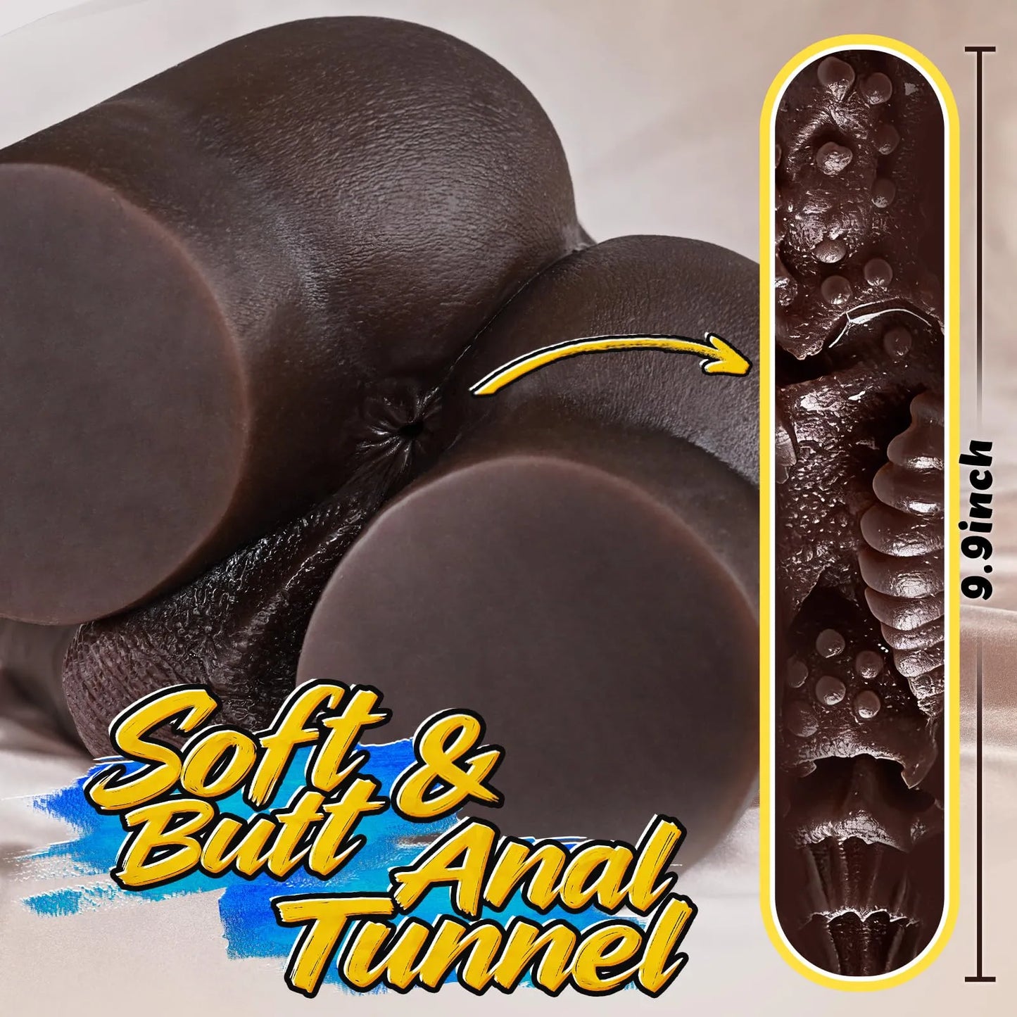 8LB Unisex Black Sex Doll with 7.8 Realistic Dildo