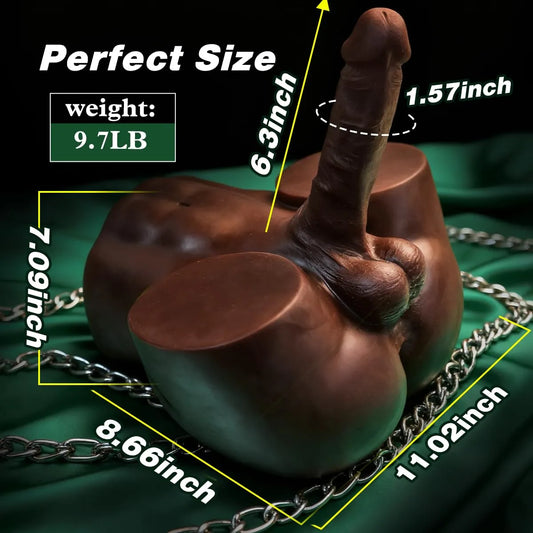 9.7BL Black Male Sex Doll, with Bendable Phallus
