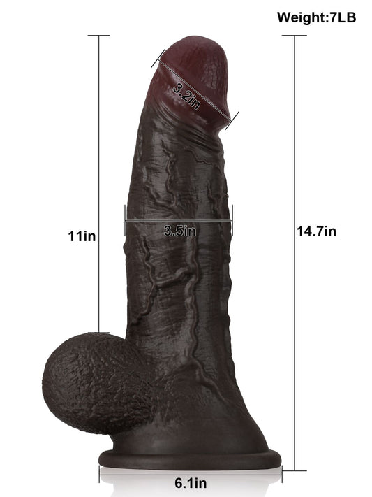 Big Black Veiny Dildo Antwan 14.7" x 3.5"