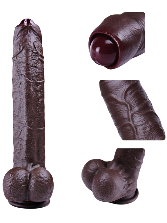 Lamar 10.4" x 1.7" Uncut Black Dildo
