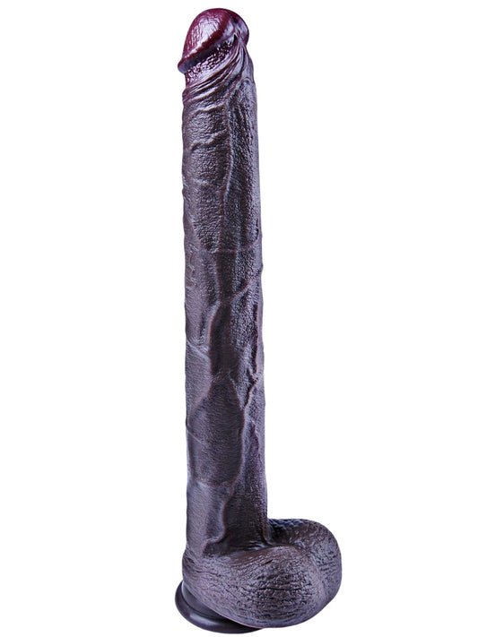 Andre 16.5" x 1.9"  Black Long Dildo