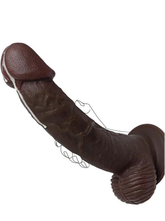 Rashad 12.5" x 2.5 " Big Tip Thick Black Dildo