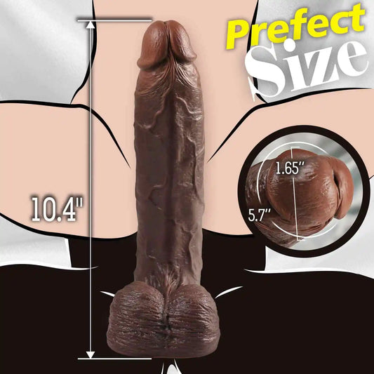 Brian 10.4" x 2.1" Large Realistic Soft Black Dildo · BBC Dildo