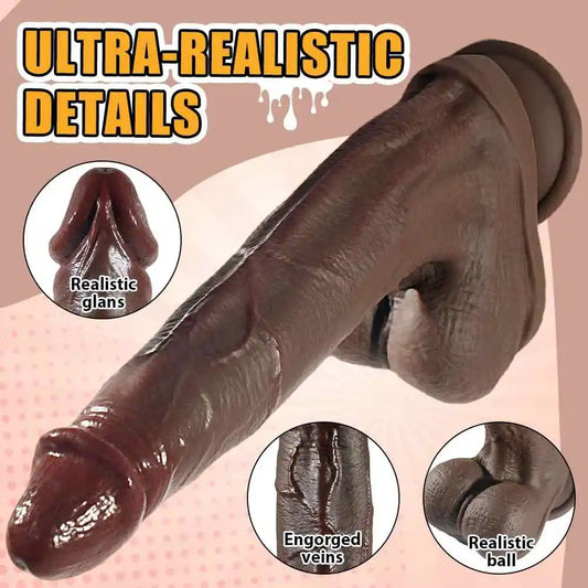 Davidson 10" x 2" Realistic Texture & Lifelike Soft Black Dildo