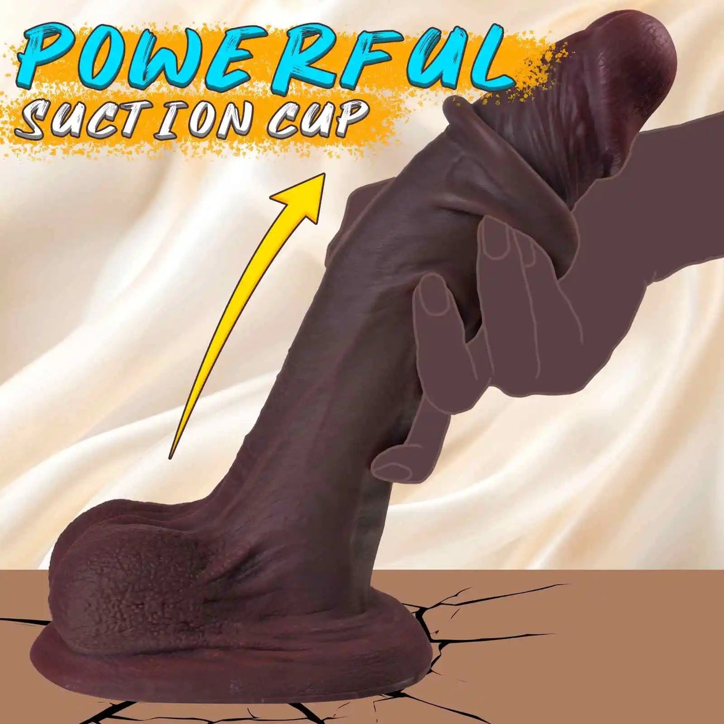 Brook 10.4" x 2" Large Sliding Skin BBC Dildo with Flexible, Bendable Core