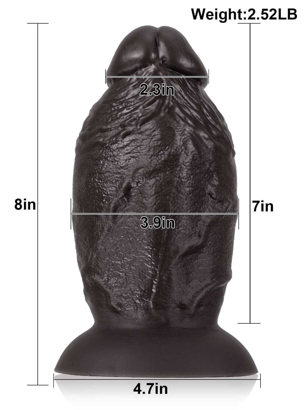 Black Thick Dildo Kalvin 8" x 3.9"