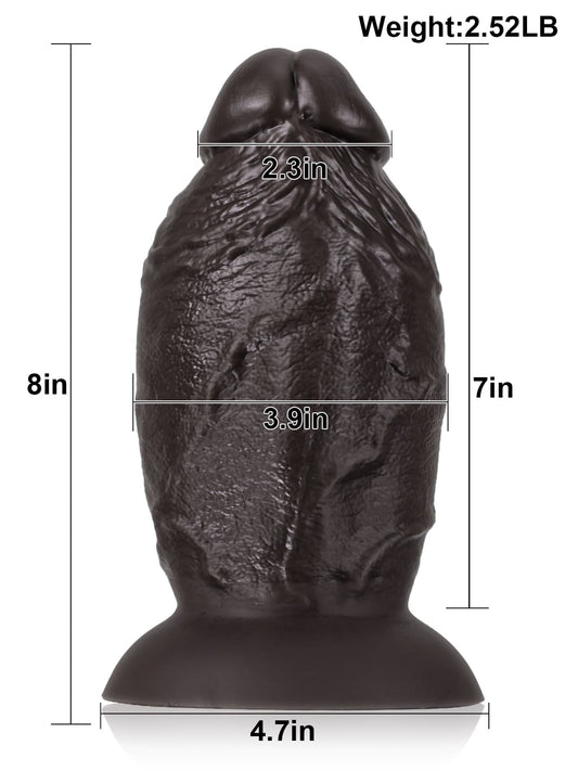 Black Thick Dildo Kalvin 8" x 3.9"