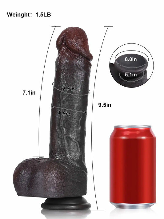 Lenner 9.6″ × 1.8″ Black Ultra-Realistic Dildo — Designed for Natural Depth