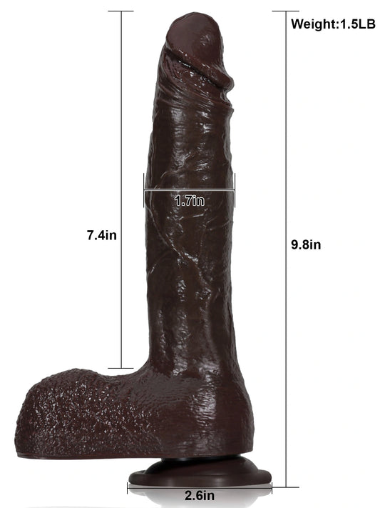 Thrusting Black Realistic Dildo Samson 9.8" x 1.7"