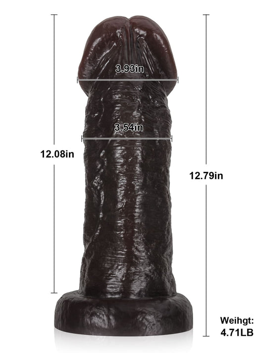 Terryl 12.79" x 3.93" Big Black Anal Dildo
