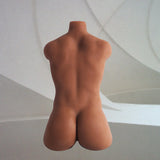 William 17.6 lb Muscular Realistic Upper Body Black Dildo Torso with 7" Dildo