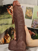 Brian 10.4" x 2.1" Large Realistic Soft Black Dildo · BBC Dildo