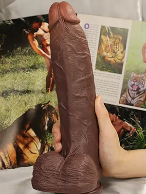 Brian 10.4" x 2.1" Large Realistic Soft Black Dildo · BBC Dildo