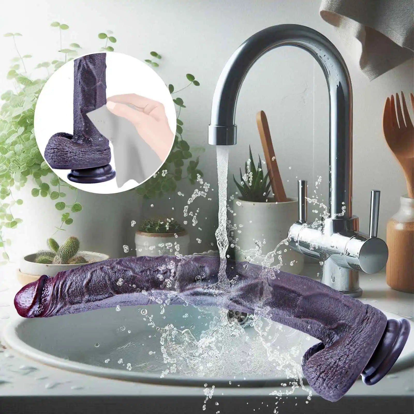 Andre 16.5" x 1.9" Extra-Long Black Dildo for Expert Players