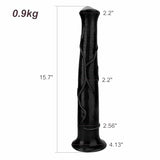 Atlas 15.7" x 2.5" Realistic Horse Dildo XXXL Long Black with Suction Base