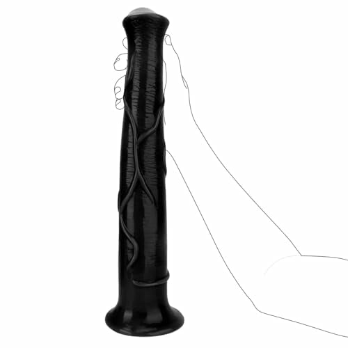 Atlas 15.7" x 2.5" Realistic Horse Dildo XXXL Long Black with Suction Base
