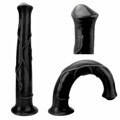 Atlas 15.7" x 2.5" Realistic Horse Dildo XXXL Long Black with Suction Base