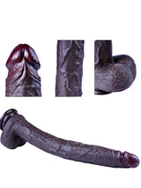 Andre 16.5" x 1.9"  Black Long Dildo