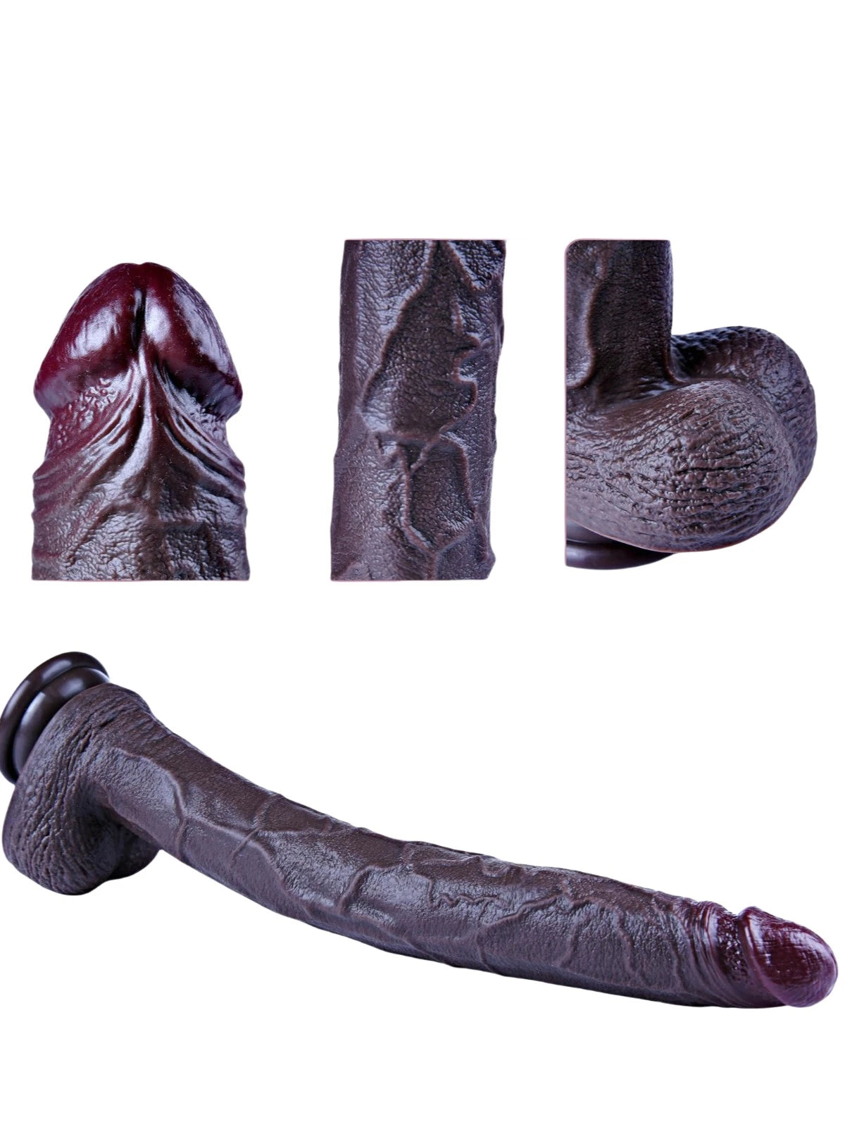 Andre 16.5" x 1.9"  Black Long Dildo