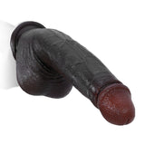 Brandon 9.5" x 1.8" Soft Realistic Black Dildo with Natural Skin Folds