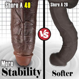 Brian 10.4" x 2.1" Large Realistic Soft Black Dildo · BBC Dildo