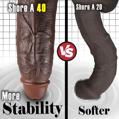 Brian 10.4" x 2.1" Large Realistic Soft Black Dildo · BBC Dildo