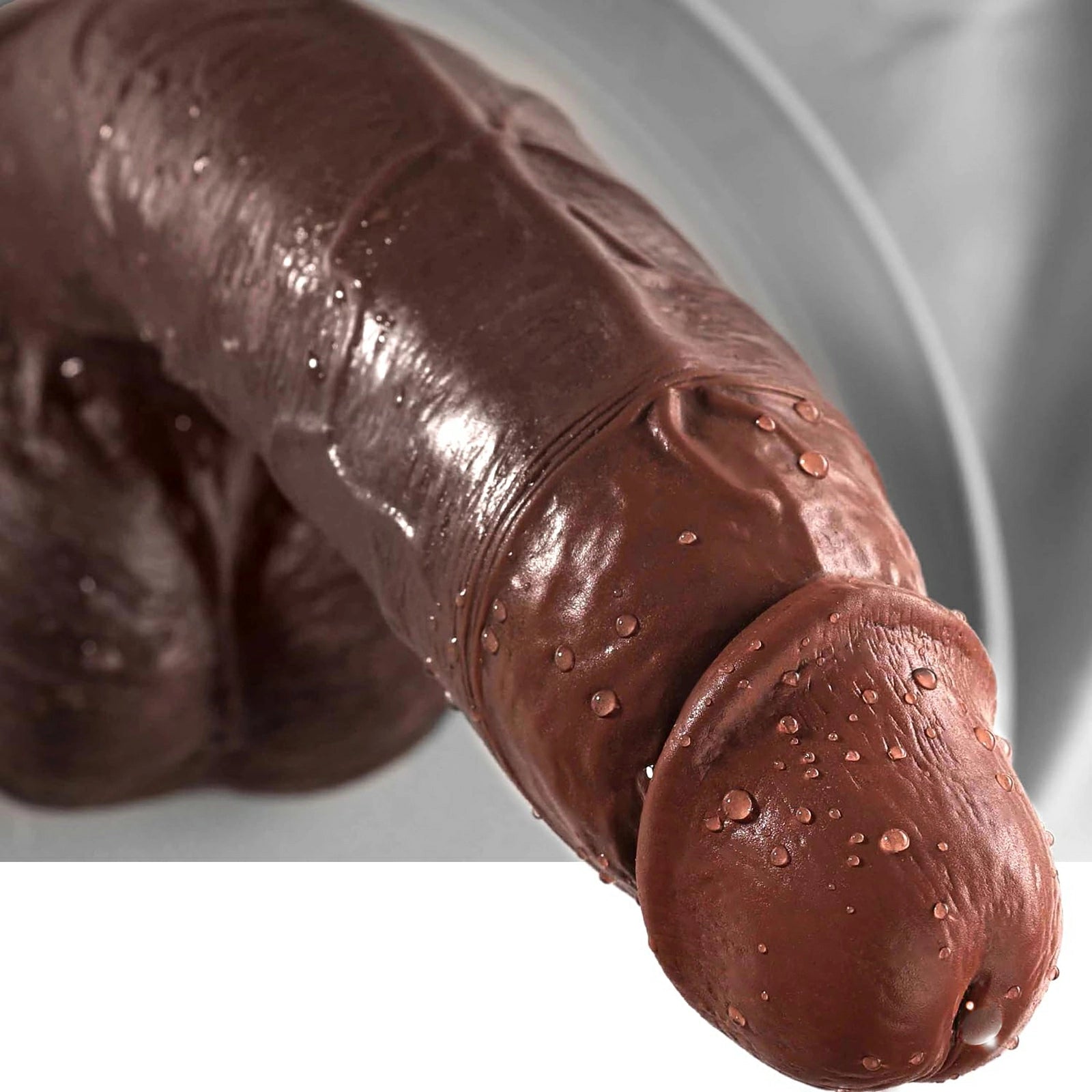 Brian 10.4" x 2.1" Dual Density Black Dildo with Raised Ridge