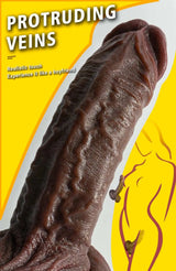 Burks 9.4" x 2" Realistic Black Dildo with Pronounced Veins