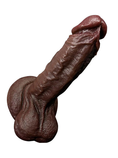 Burks 9" X 1.96" Black Soft Skin Big Thick Dildo