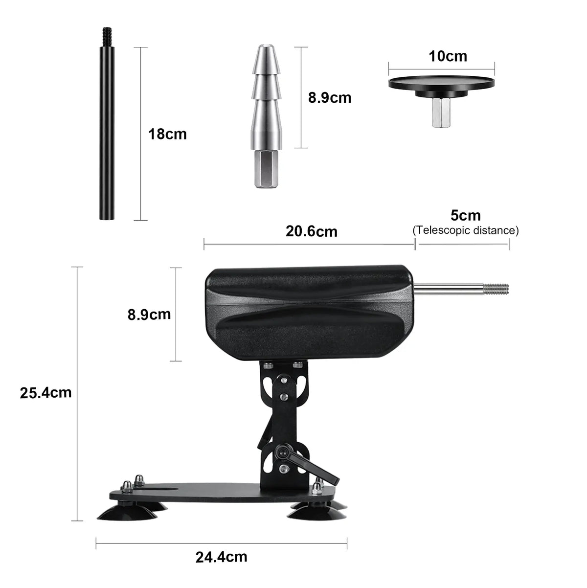 Compact Thrusting Sex Machine with Vac-U-Lock & Suction Base