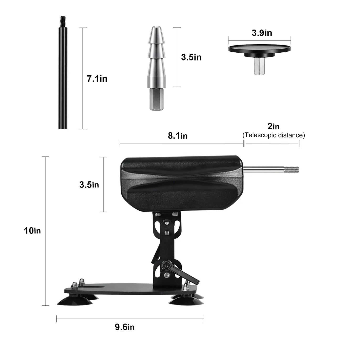 Compact Thrusting Sex Machine with Vac-U-Lock & Suction Base