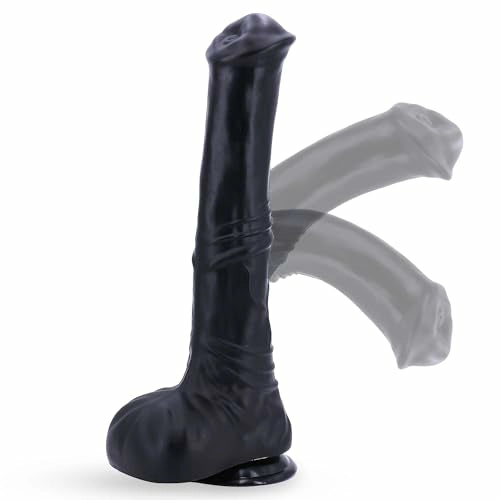 Cyprian 12.5" x 2.4" Huge Flexible Silicone Black Horse Dildo