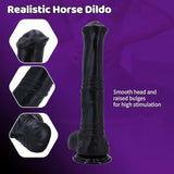 Cyprian 12.5" x 2.4" Huge Flexible Silicone Black Horse Dildo