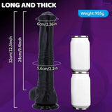 Cyprian 12.5" x 2.4" Huge Flexible Silicone Black Horse Dildo