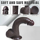 Cyrus 8.3" Realistic Squirting Black Dildo with Suction Base for Cum Play