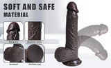 Cyrus 8.3" Realistic Squirting Black Dildo with Suction Base for Cum Play