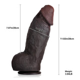 Damon 11" x 3.1" Thick Black Dildo for Intense Stretching