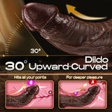Daniel 9.5" x 1.8"  Curved G-Spot Heated Black Thrusting Dildo