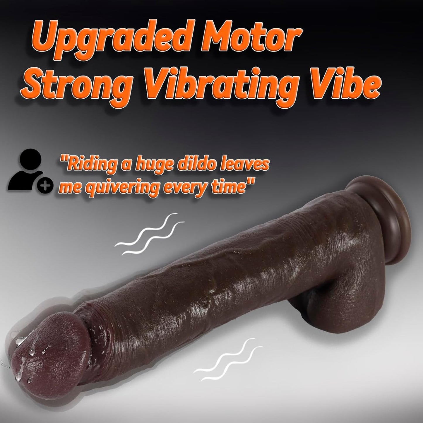 Danny 11" x 2" Heated Thrusting BBC Dildo with 7 Thrust + 3 Vibration Modes