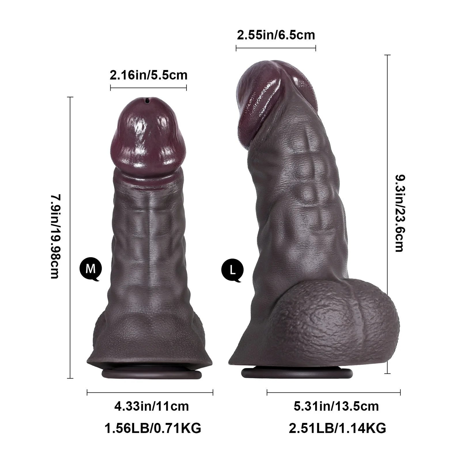 Darren 8" x 2.2" Thick Black Dildo with Powerful Appearance