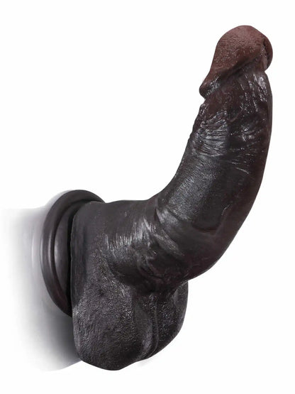 Davs 7.2" x 1.6" Realistic Soft Black Like Dildo for Beginner