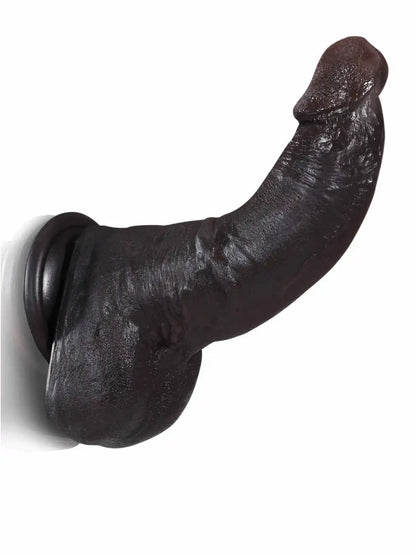 Davs 7.2" x 1.6" Realistic Soft Black Like Dildo for Beginner
