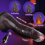 Dawn 8.3 x 2 Giant Black Heated Dildo with 7 Thrusting Forces and 10 Vibration Modes