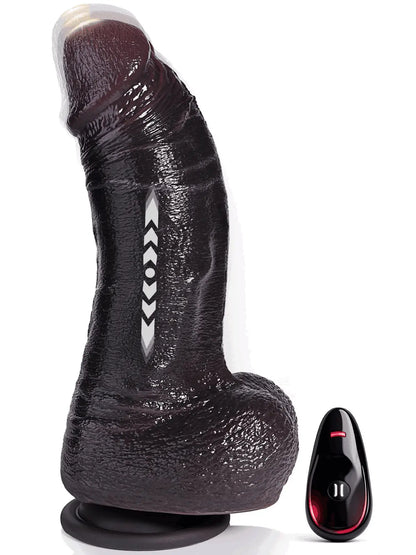 Dawn 8.3 x 2 Giant Black Heated Dildo with 7 Thrusting Forces and 10 Vibration Modes