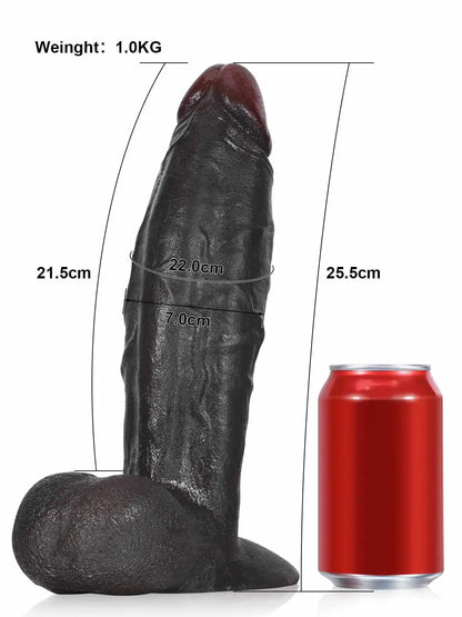 Deku 10.2” x 2.8” Extra-Thick Dildo with Swinging Balls and Suction U-Lock