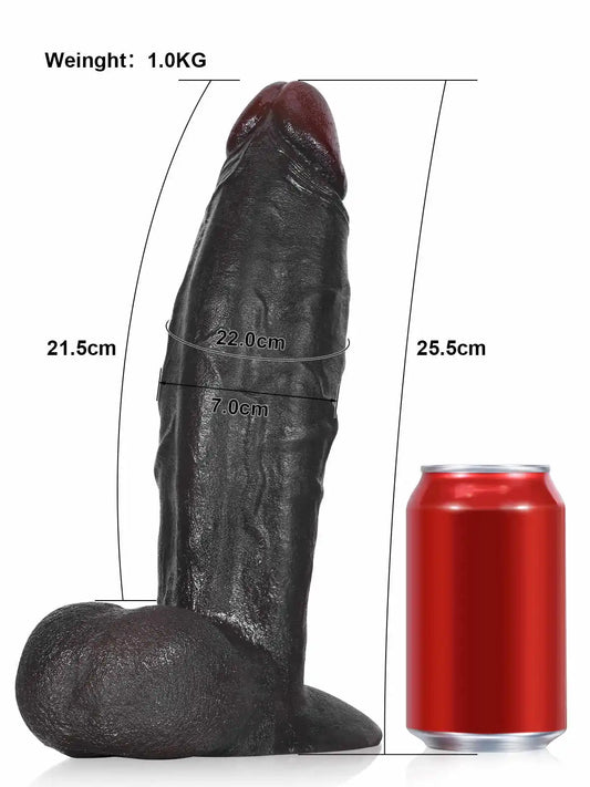 Deku 10.2” x 2.8” Extra-Thick Dildo with Swinging Balls and Suction U-Lock