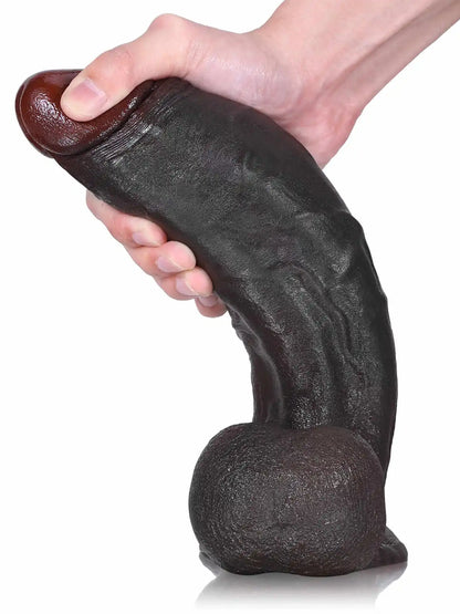 Deku 10.2” x 2.8” Extra-Thick Dildo with Swinging Balls and Suction U-Lock