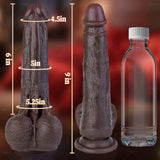 Dennis 9" x 1.6" Black Thrusting Dildo with 3 Thrusting & 7 Vibration Modes
