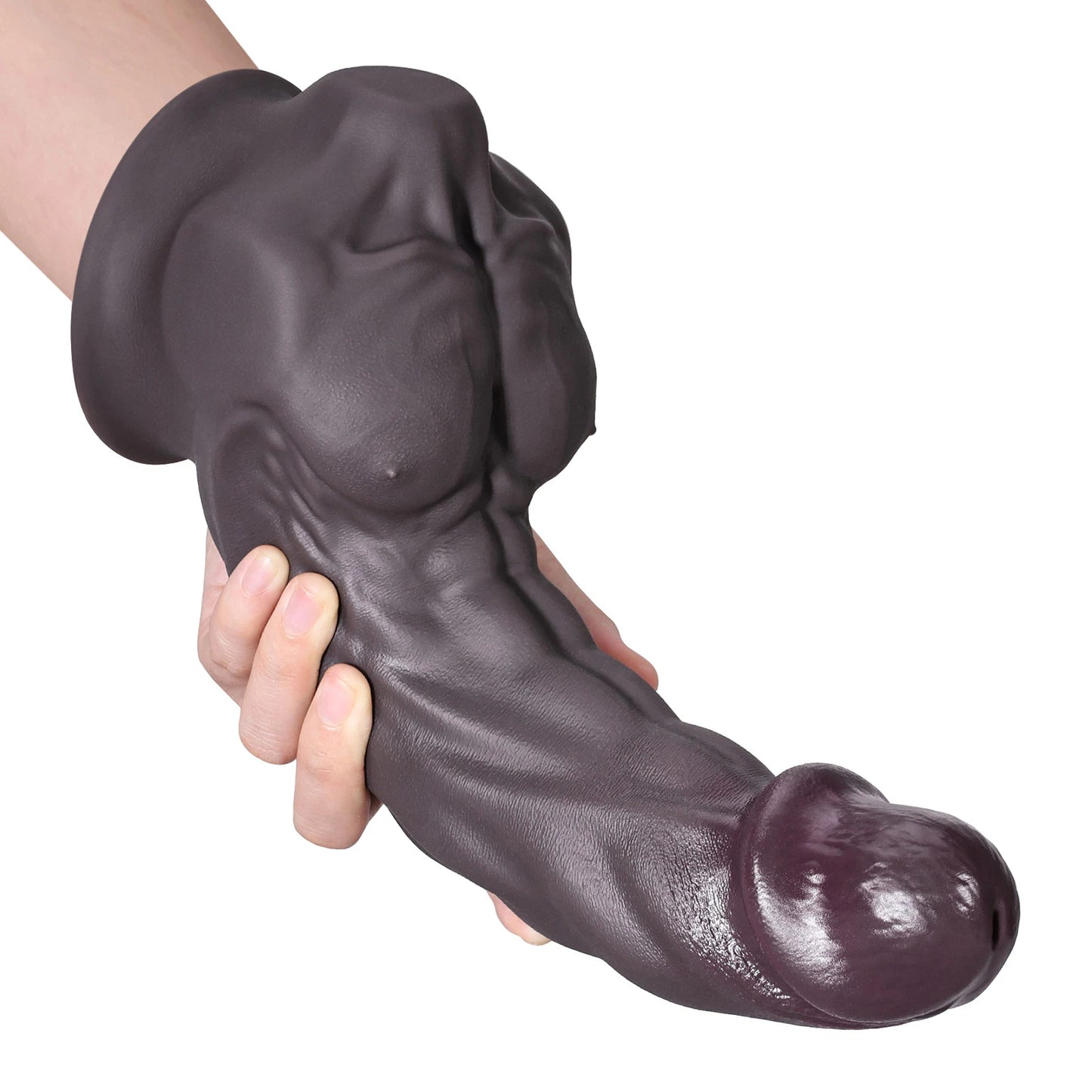 Dennis Large 10.2" x 2.2" Big Black Dildo with Sculpted Pecs