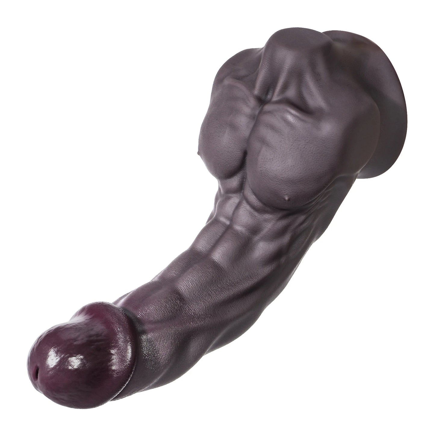 Dennis Large 10.2" x 2.2" Big Black Dildo with Sculpted Pecs